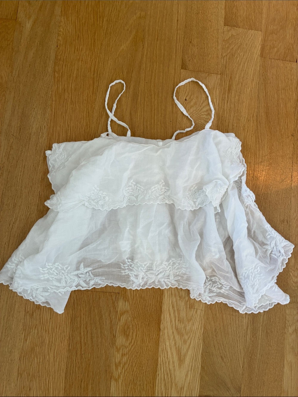 J. Crew White Embroidered -Trim Cotton Camisole